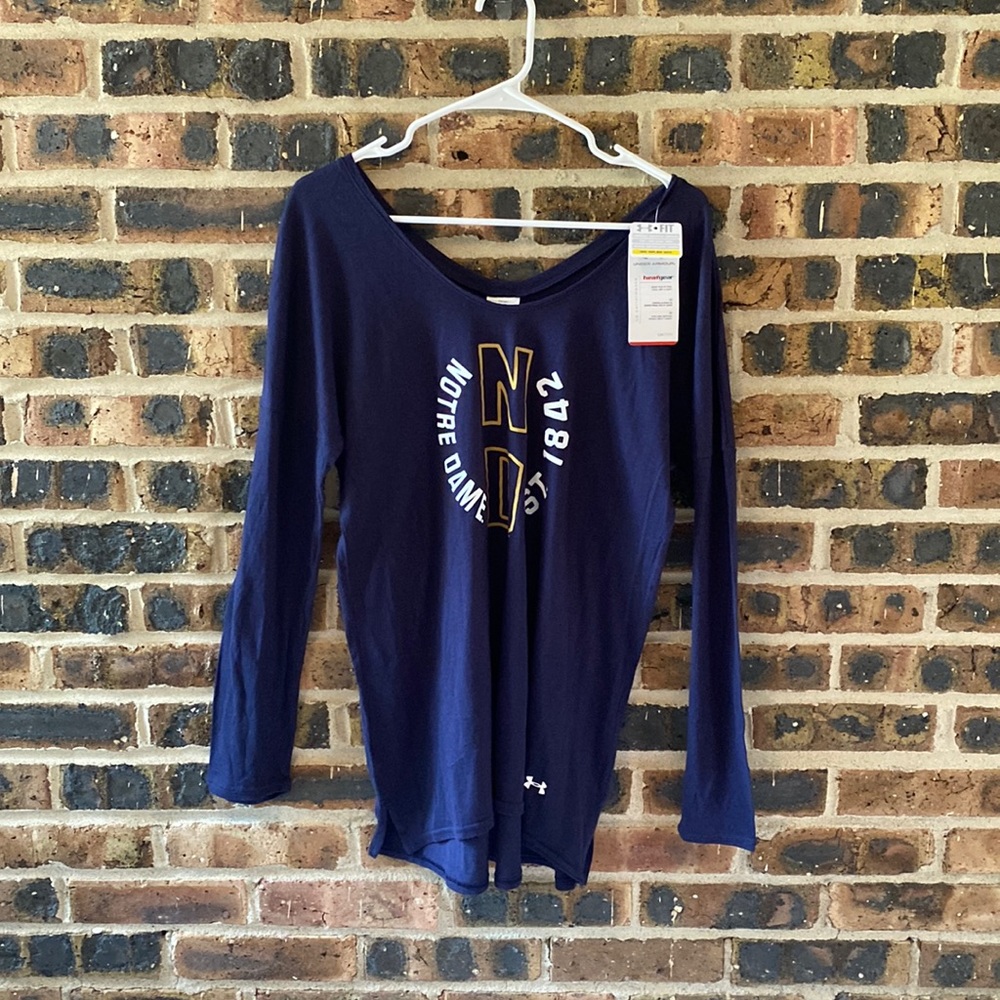 NWT Notre Dame University Under Armour long-sleeve tee, Women’s sized Large